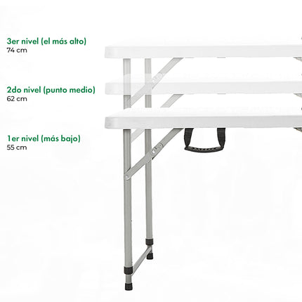 Set Mesa Plegable Picnic 1.20 cm mas 4 Sillas Plegables Paris