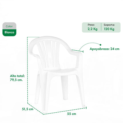 Mesa Guinea + 4 Sillones Natal y Sombrilla 2.7mts