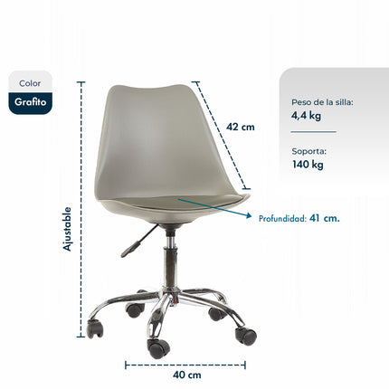 Silla de oficina Tulip Giratoria con Ruedas