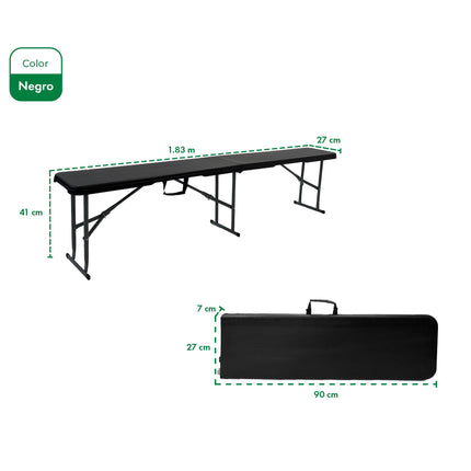Set Mesa Plegable Picnic 1.80 cm mas 2 Bancos Plegables