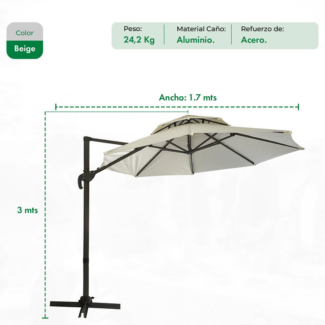 Sombrilla Lateral Beige 3 mts
