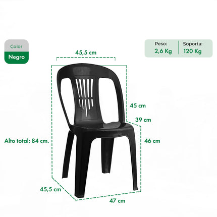 Set 4 Sillas Plasticas Antonella