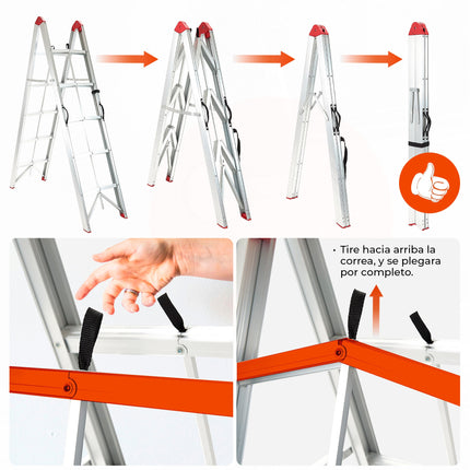 Escalera Aluminio plegable Ultra Compacta 5 escalones