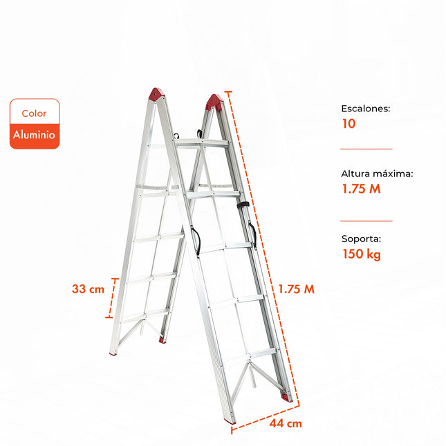 Escalera Aluminio plegable Ultra Compacta 5 escalones