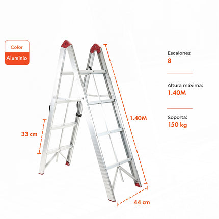 Escalera Aluminio plegable Ultra Compacta 4 escalones