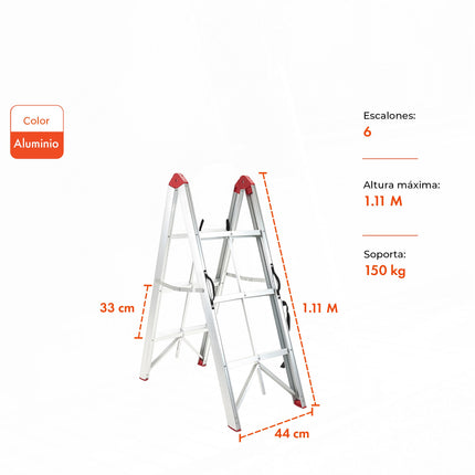 Escalera Aluminio plegable Ultra Compacta 3 escalones