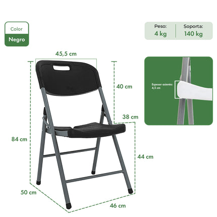 Set Mesa Plegable Picnic 1.80 cm Simil Madera + 6 Sillas Plegables Paris