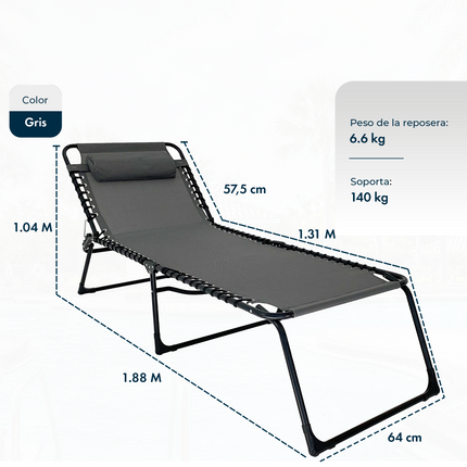 Reposera Catre Grande Plegable Gravedad Cero