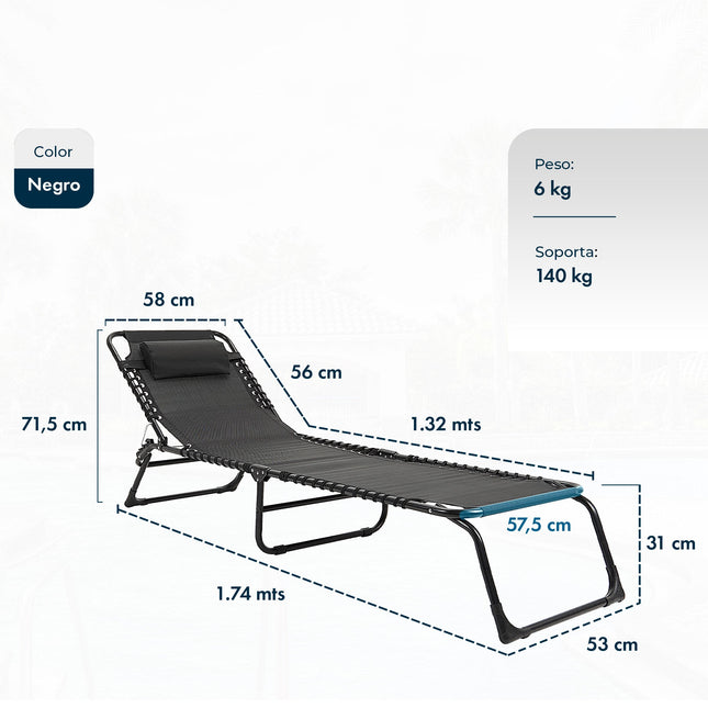 Reposera Catre Plegable Gravedad Cero