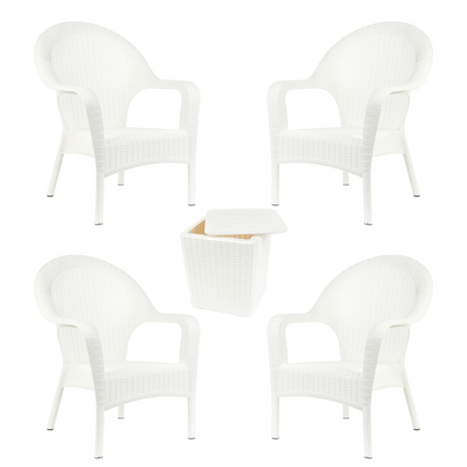 Set 4 Sillones Qatar Rattan + Mesa Capri