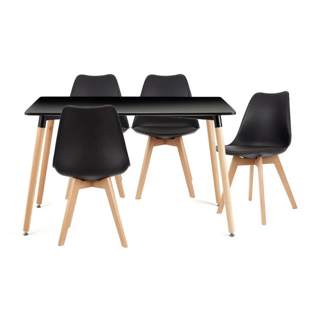 Mesa Rectangular Eames 120X80 cm + 4 Sillas Tulip