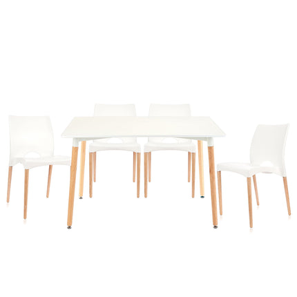 Set Mesa Eames 1.20mts + 4 Sillas de diseño Cannes