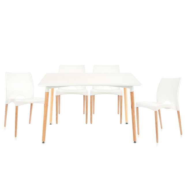 Set Mesa Eames 1.20mts + 4 Sillas de diseño Cannes