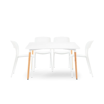 Mesa Rectangular Eames 120x80 + 4 Sillas Nina