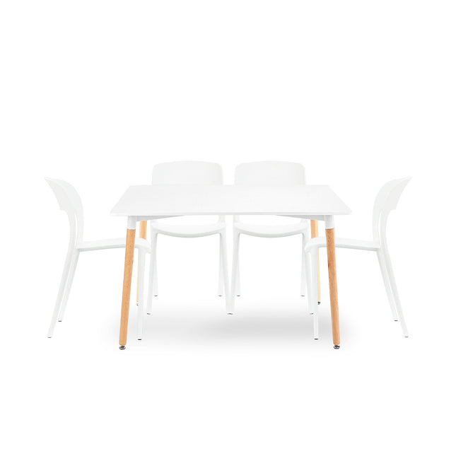 Mesa Rectangular Eames 120x80 + 4 Sillas Nina