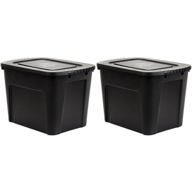 Set 2 Contenedores de Plástico Eco Box 80 Lts Negro