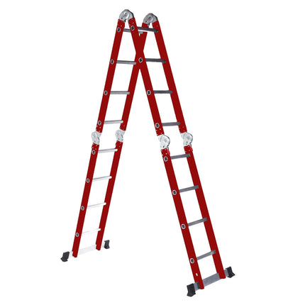 Escalera De Aluminio Articulada 16 Escalones Red Edition