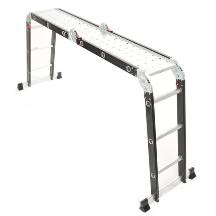 Escalera Articulada de Aluminio Negra 12 Escalones 3,50 Mts