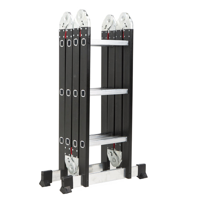 Escalera Articulada de Aluminio Negra 12 Escalones 3,50 Mts