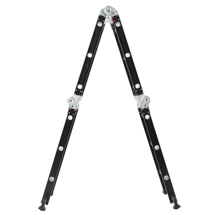 Escalera Articulada de Aluminio Negra 12 Escalones 3,50 Mts