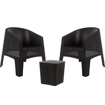 Set 2 Sillones Ibiza Rattan + Mesa Capri