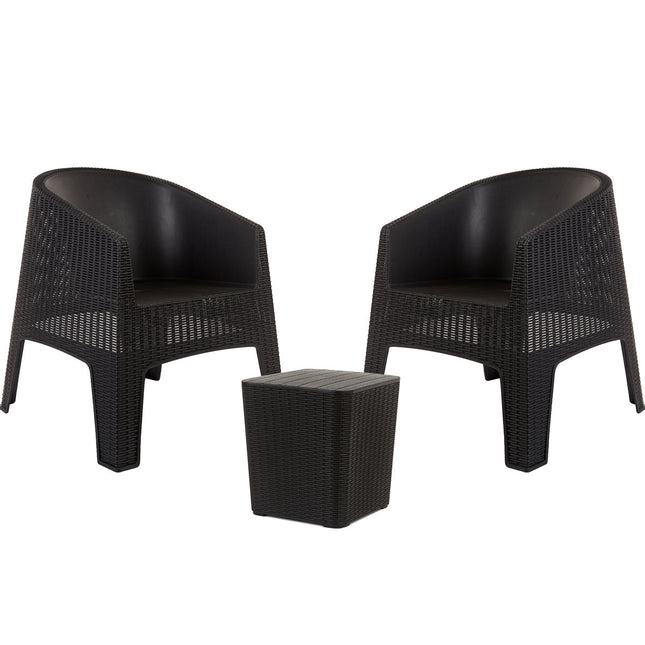 Set 2 Sillones Ibiza Rattan + Mesa Capri