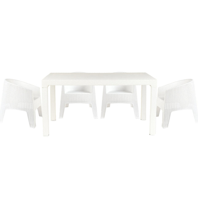 Mesa Niza + 4 Sillones Ibiza Rattan
