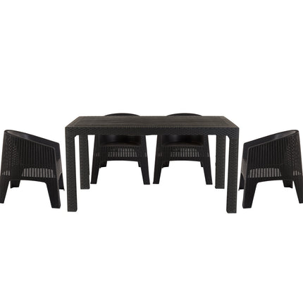 Mesa Niza + 4 Sillones Ibiza Rattan