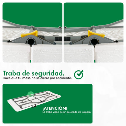 Mesa Plegable Picnic Simil Madera 1.80 mts