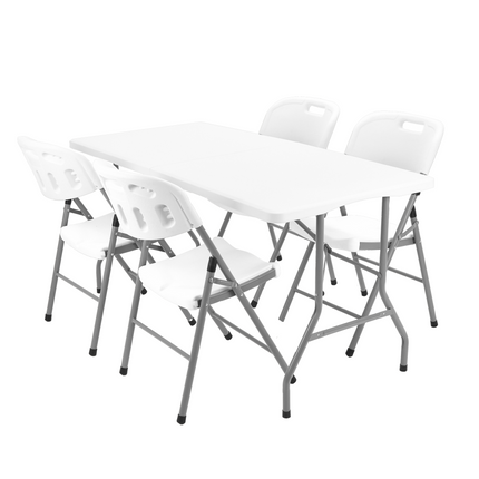 Set Mesa Plegable Picnic 1.80 cm mas 4 Sillas Plegables Paris