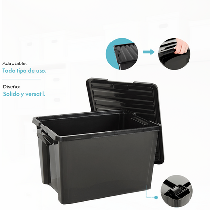 Set 4 Contenedores De Plastico Life Box 70 Lts