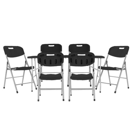 Set Mesa Plegable Picnic 1.80 cm Simil Madera + 6 Sillas Plegables Paris