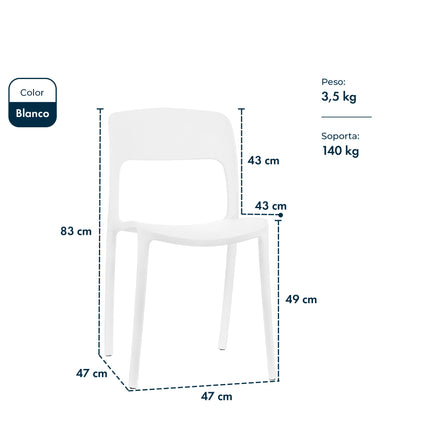 Mesa Rectangular Eames 120x80 + 4 Sillas Nina
