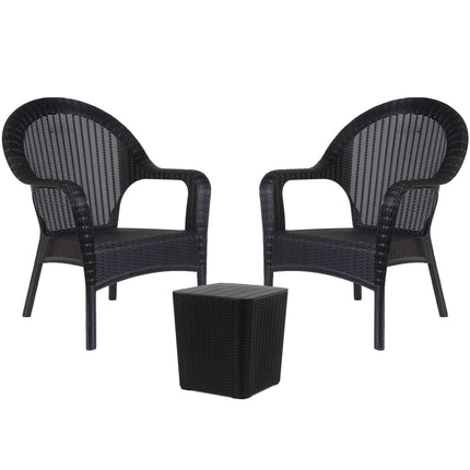 Set 2 Sillones Qatar Rattan + Mesa Capri