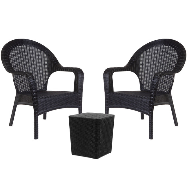 Set 2 Sillones Qatar Rattan + Mesa Capri