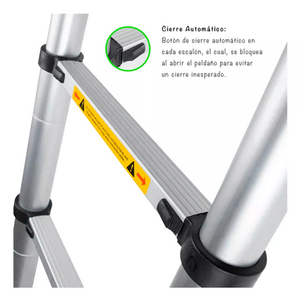 Escalera Telescópica 11 Escalones Extensible 3,2 Mts