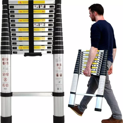 Escalera Telescópica 13 Escalones Extensible 3,8 Mts