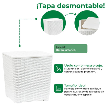 Set 2 Sillones Ibiza Rattan + Mesa Capri