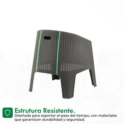 Set 2 Sillones Ibiza Rattan + Mesa Capri