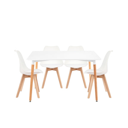 Mesa Rectangular Eames 120X80 cm + 4 Sillas Tulip