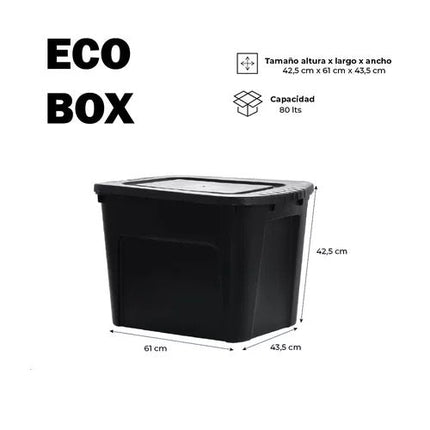 Contenedor de Plástico Eco Box 80 Lts Negro