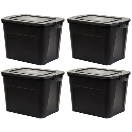 Set 4 Contenedores de Plástico Eco Box 80 Lts Negro