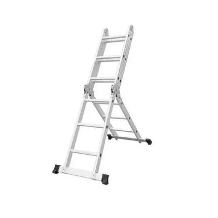 Escalera De Aluminio Articulada 12 Escalones + Plataforma