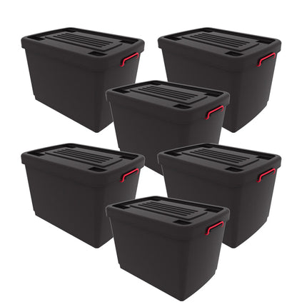 Set 6 Contenedores De Plástico Heavy Box 95 Lts