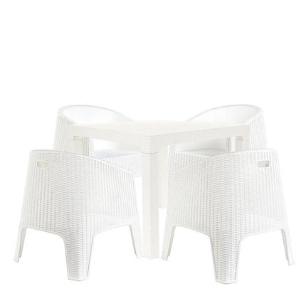 Mesa Monaco Rattan 90x90 + 4 Sillones Ibiza