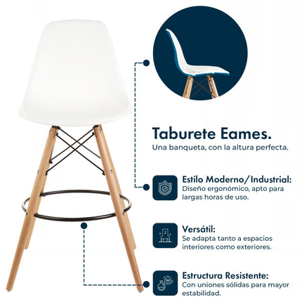 Set 2 Banquetas Taburete Eames
