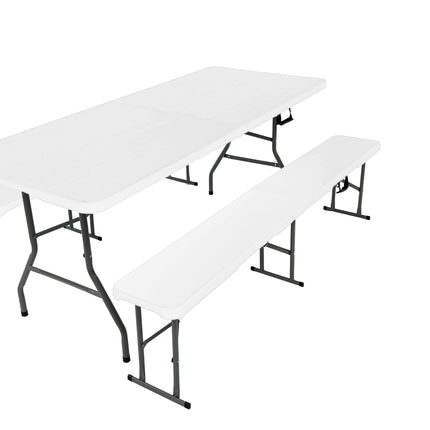 Set Mesa Plegable Picnic 1.80 cm mas 2 Bancos Plegables