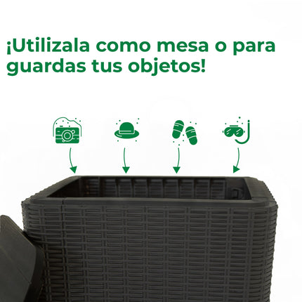 Set 2 Sillones Ibiza Rattan + Mesa Capri